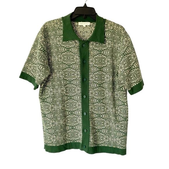 Far Afield Zigger Tribal Green Cream Cardigan Sweater size medium - Picture 2 of 8